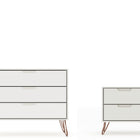 Manhattan Comfort Rockefeller Mid-Century Modern 2-Piece Dresser Set in Off White