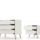 Manhattan Comfort Rockefeller Mid-Century Modern 2-Piece Dresser Set in Off White - 104GMC8