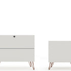 Manhattan Comfort Rockefeller Mid-Century Modern 2-Piece Dresser Set in Off White - 104GMC8