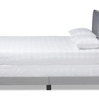 Baxton Studio Clare Glam and Luxe Grey Velvet Fabric Upholstered Queen Size Panel Bed with Channel Tufted Headboard