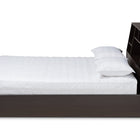 Baxton Studio Geoffrey Modern and Contemporary Dark Brown Finished Wood Queen Size Platform Storage Bed with Shelves