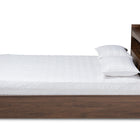 Baxton Studio Christopher Modern and Contemporary Rustic Walnut Brown Finished Wood Queen Size Platform Bed with Shelves