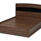 Baxton Studio Christopher Modern and Contemporary Rustic Walnut Brown Finished Wood Queen Size Platform Bed with Shelves
