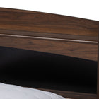 Baxton Studio Christopher Modern and Contemporary Rustic Walnut Brown Finished Wood Queen Size Platform Bed with Shelves