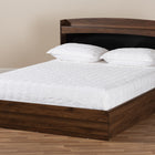 Baxton Studio Christopher Modern and Contemporary Rustic Walnut Brown Finished Wood Queen Size Platform Bed with Shelves