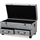Baxton Studio Flynn Modern Transitional Grey Fabric Upholstered 2-Drawer Storage Trunk Ottoman