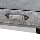 Baxton Studio Flynn Modern Transitional Grey Fabric Upholstered 2-Drawer Storage Trunk Ottoman