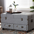Baxton Studio Flynn Modern Transitional Grey Fabric Upholstered 2-Drawer Storage Trunk Ottoman
