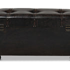 Baxton Studio Callum Modern Transitional Distressed Dark Brown Faux Leather Upholstered 2-Drawer Storage Trunk Ottoman