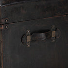 Baxton Studio Callum Modern Transitional Distressed Dark Brown Faux Leather Upholstered 2-Drawer Storage Trunk Ottoman