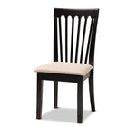 Baxton Studio Lore Modern and Contemporary Sand Fabric Upholstered and Dark Brown Finished Wood 7-Piece Dining Set