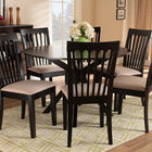Baxton Studio Lore Modern and Contemporary Sand Fabric Upholstered and Dark Brown Finished Wood 7-Piece Dining Set