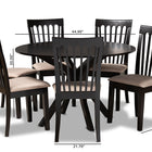 Baxton Studio Lore Modern and Contemporary Sand Fabric Upholstered and Dark Brown Finished Wood 7-Piece Dining Set