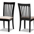 Baxton Studio Minette Modern and Contemporary Sand Fabric Upholstered Espresso Brown Finished 2-Piece Wood Dining Chair Set Set