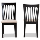 Baxton Studio Minette Modern and Contemporary Sand Fabric Upholstered Espresso Brown Finished 2-Piece Wood Dining Chair Set Set