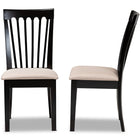 Baxton Studio Minette Modern and Contemporary Sand Fabric Upholstered Espresso Brown Finished 2-Piece Wood Dining Chair Set Set