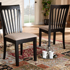 Baxton Studio Minette Modern and Contemporary Sand Fabric Upholstered Espresso Brown Finished 2-Piece Wood Dining Chair Set Set