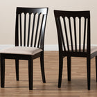Baxton Studio Minette Modern and Contemporary Sand Fabric Upholstered Espresso Brown Finished 2-Piece Wood Dining Chair Set Set