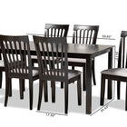 Baxton Studio Minette Modern and Contemporary Gray Fabric Upholstered and Espresso Brown Finished Wood 7-Piece Dining Set