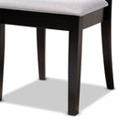 Baxton Studio Lore Modern and Contemporary Grey Fabric Upholstered and Dark Brown Finished Wood 7-Piece Dining Set