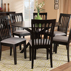 Baxton Studio Lore Modern and Contemporary Grey Fabric Upholstered and Dark Brown Finished Wood 7-Piece Dining Set