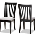 Baxton Studio Minette Modern and Contemporary Gray Fabric Upholstered and Espresso Brown Finished Wood 2-Piece Dining Chair Set