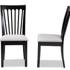 Baxton Studio Minette Modern and Contemporary Gray Fabric Upholstered and Espresso Brown Finished Wood 2-Piece Dining Chair Set