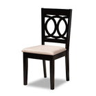 Baxton Studio Lenoir Modern and Contemporary Sand Fabric Upholstered Espresso Brown Finished Wood 7-Piece Dining Set