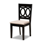 Baxton Studio Sanne Modern and Contemporary Sand Fabric Upholstered and Dark Brown Finished Wood 7-Piece Dining Set