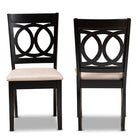 Baxton Studio Lenoir Modern and Contemporary Sand Fabric Upholstered Espresso Brown Finished Wood 2-Piece Dining Chair Set Set