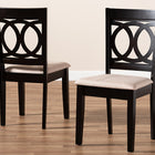 Baxton Studio Lenoir Modern and Contemporary Sand Fabric Upholstered Espresso Brown Finished Wood 2-Piece Dining Chair Set Set