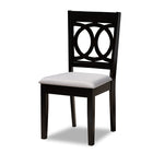 Baxton Studio Lenoir Modern and Contemporary Grey Fabric Upholstered Espresso Brown Finished Wood 7-Piece Dining Set
