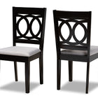 Baxton Studio Lenoir Modern and Contemporary Grey Fabric Upholstered Espresso Brown Finished Wood 2-Piece Dining Chair Set Set