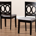 Baxton Studio Lenoir Modern and Contemporary Grey Fabric Upholstered Espresso Brown Finished Wood 2-Piece Dining Chair Set Set