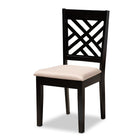 Baxton Studio Caron Modern and Contemporary Sand Fabric Upholstered Espresso Brown Finished Wood 7-Piece Dining Set