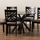 Baxton Studio Norah Modern and Contemporary Sand Fabric Upholstered and Dark Brown Finished Wood 7-Piece Dining Set