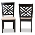 Baxton Studio Caron Modern and Contemporary Sand Fabric Upholstered Espresso Brown Finished Wood 2-Piece Dining Chair Set Set