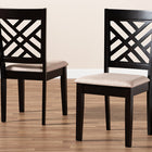 Baxton Studio Caron Modern and Contemporary Sand Fabric Upholstered Espresso Brown Finished Wood 2-Piece Dining Chair Set Set