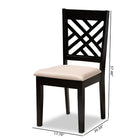 Baxton Studio Caron Modern and Contemporary Sand Fabric Upholstered Espresso Brown Finished Wood 2-Piece Dining Chair Set Set