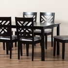 Baxton Studio Caron Modern and Contemporary Grey Fabric Upholstered Espresso Brown Finished Wood 7-Piece Dining Set