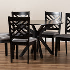Baxton Studio Norah Modern and Contemporary Grey Fabric Upholstered and Dark Brown Finished Wood 7-Piece Dining Set