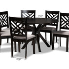 Baxton Studio Norah Modern and Contemporary Grey Fabric Upholstered and Dark Brown Finished Wood 7-Piece Dining Set