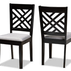 Baxton Studio Caron Modern and Contemporary Grey Fabric Upholstered Espresso Brown Finished Wood 2-Piece Dining Chair Set Set