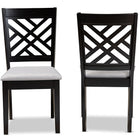 Baxton Studio Caron Modern and Contemporary Grey Fabric Upholstered Espresso Brown Finished Wood 2-Piece Dining Chair Set Set
