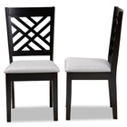 Baxton Studio Caron Modern and Contemporary Grey Fabric Upholstered Espresso Brown Finished Wood 2-Piece Dining Chair Set Set