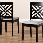 Baxton Studio Caron Modern and Contemporary Grey Fabric Upholstered Espresso Brown Finished Wood 2-Piece Dining Chair Set Set