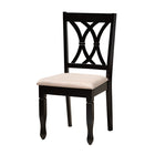 Baxton Studio Maya Modern Beige Fabric and Espresso Brown Finished Wood 7-Piece Dining Set