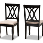 Baxton Studio Reneau Modern and Contemporary Sand Fabric Upholstered Espresso Brown Finished Wood 2-Piece Dining Chair Set Set