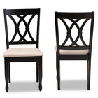 Baxton Studio Reneau Modern and Contemporary Sand Fabric Upholstered Espresso Brown Finished Wood 2-Piece Dining Chair Set Set