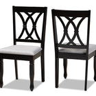 Baxton Studio Reneau Modern and Contemporary Grey Fabric Upholstered Espresso Brown Finished Wood 2-Piece Dining Chair Set Set